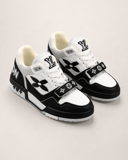 LOUIS VUITTON BLACk & WHITE MONOGRAM FLOWER