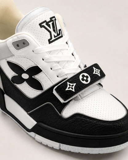 LOUIS VUITTON BLACk & WHITE MONOGRAM FLOWER