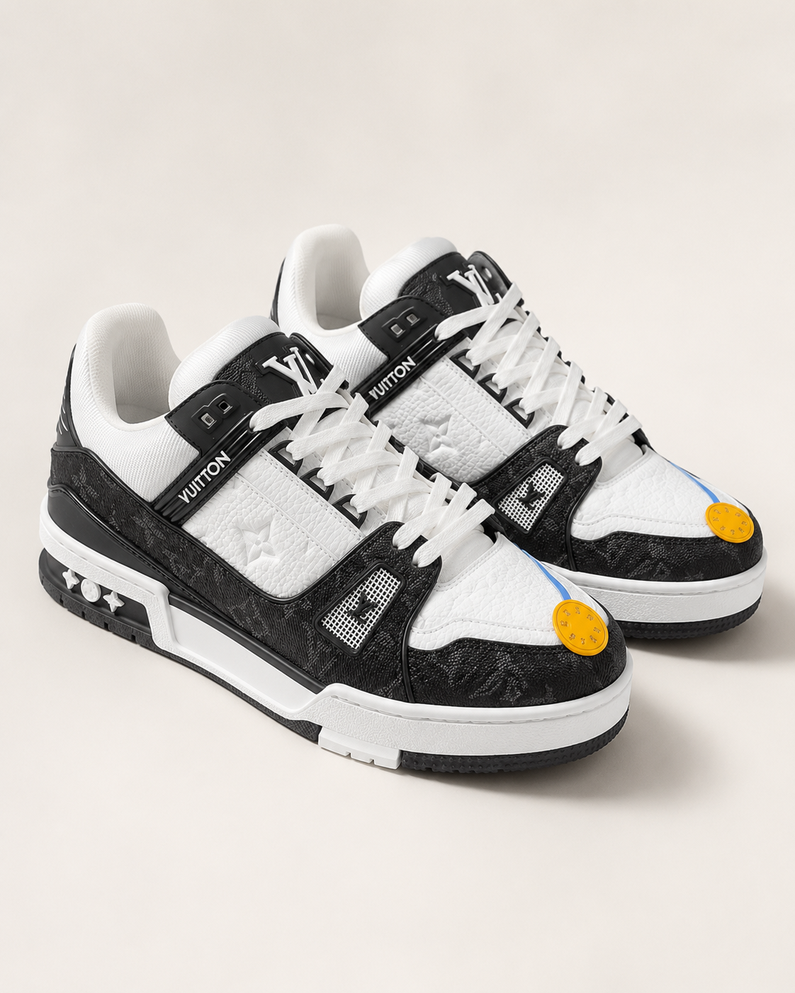 LV TRAINER MONOGRAM DENIM BLACK & WHITE