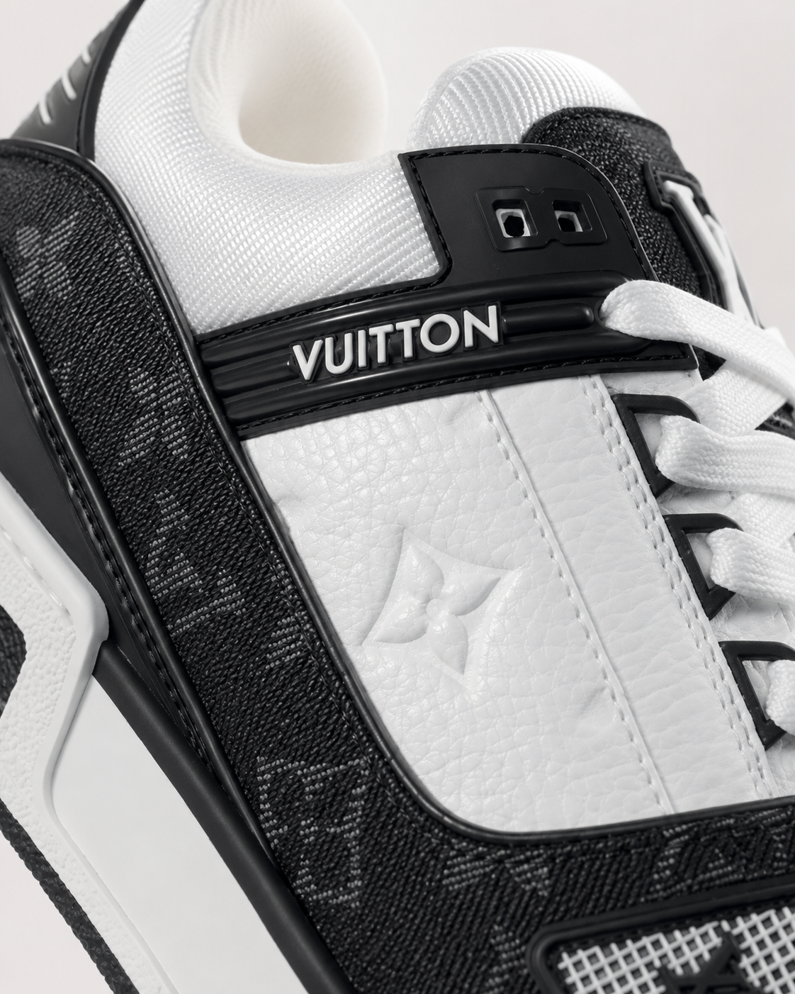 LV TRAINER MONOGRAM DENIM BLACK & WHITE