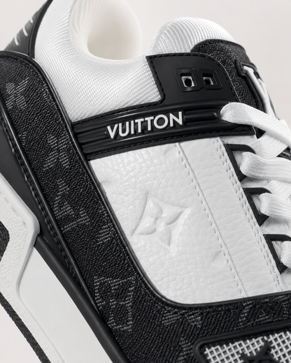LV TRAINER MONOGRAM DENIM BLACK & WHITE