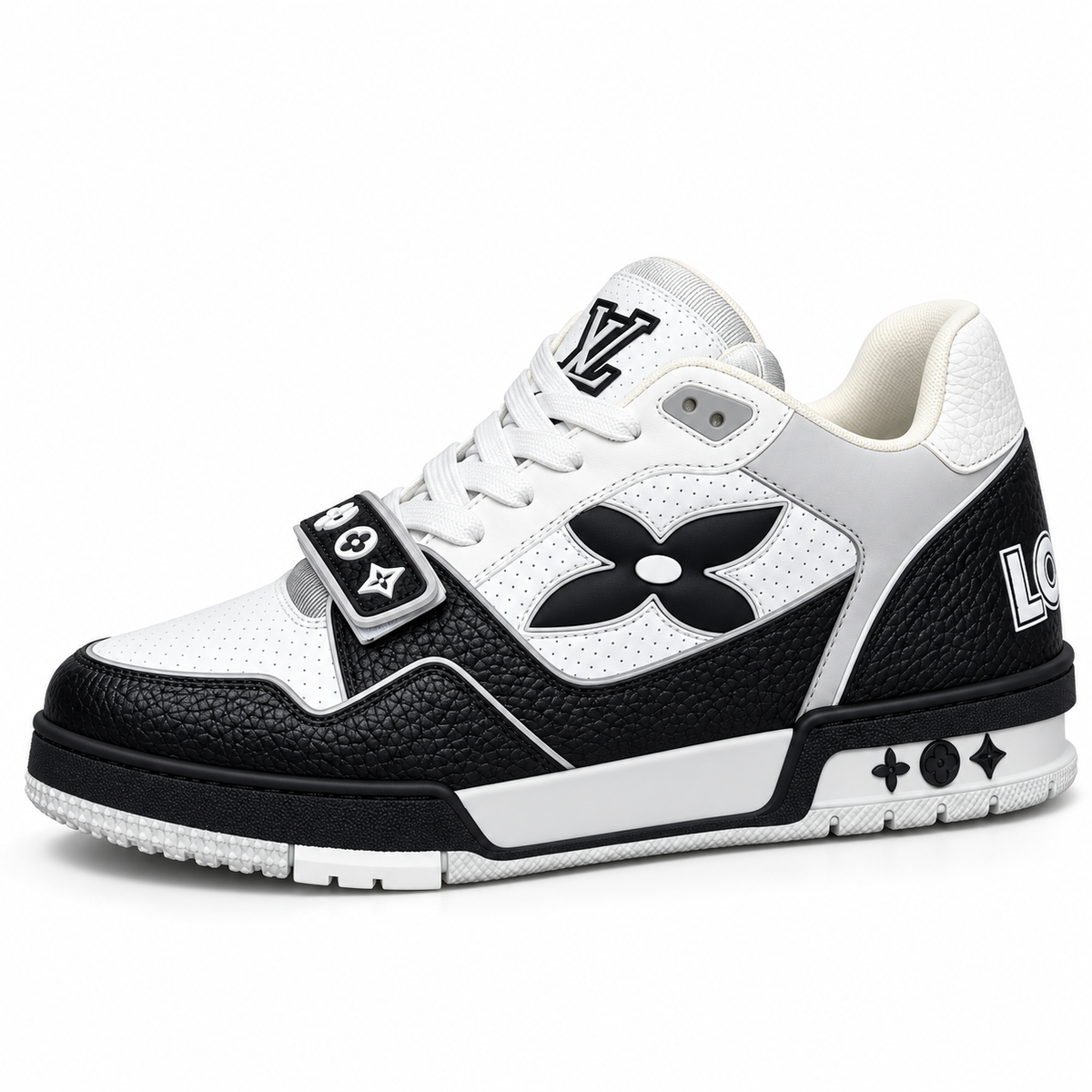 LOUIS VUITTON BLACk & WHITE MONOGRAM FLOWER