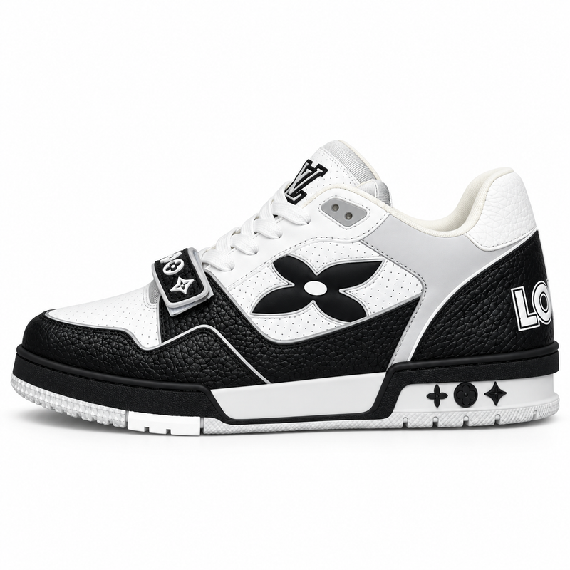 LOUIS VUITTON BLACk & WHITE MONOGRAM FLOWER