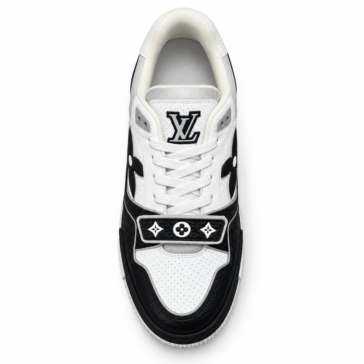 LOUIS VUITTON BLACk & WHITE MONOGRAM FLOWER